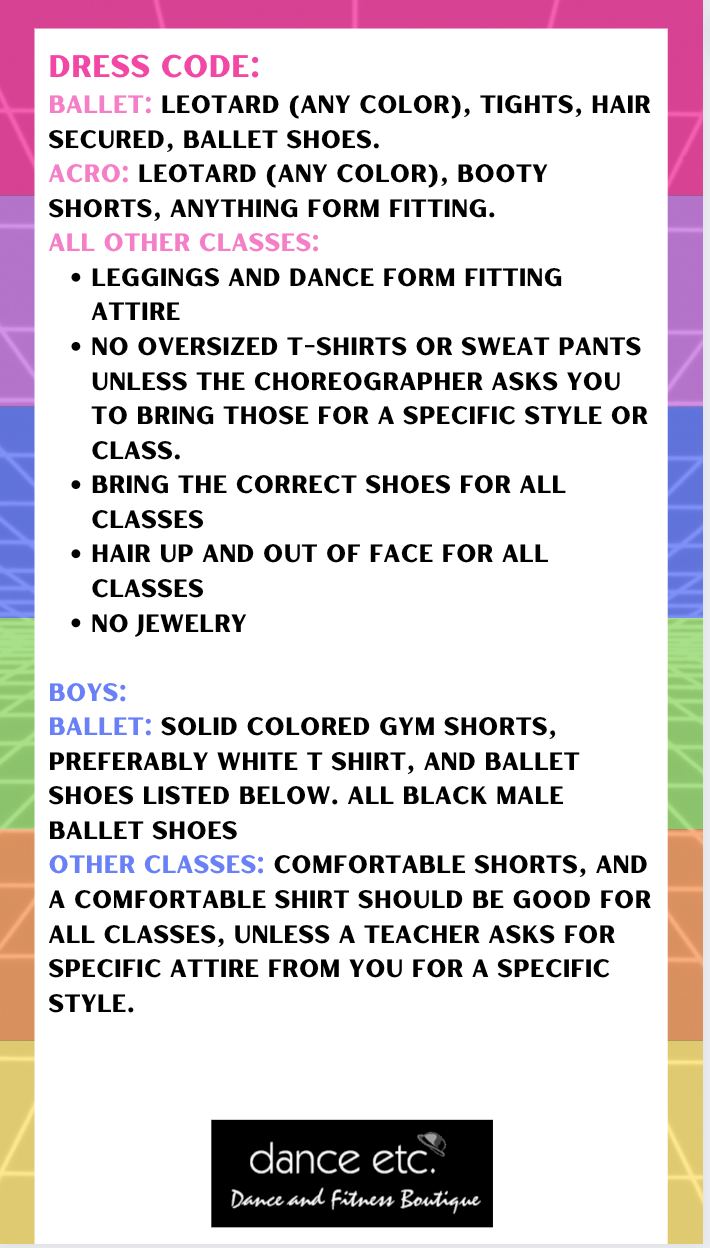 Dress Code & Classroom Expectations The Dance Attic